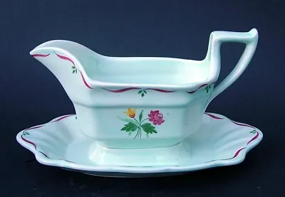 Buy Adams Pale Green Floral Pattern Gravy Sauce Boat With Attached Stand - In VGC • 20£