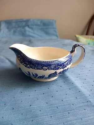 Buy Alfred Meakin Old Willow Blue And White Milk Jug H 7cm W 11 Cm L 16 Cm • 5.50£