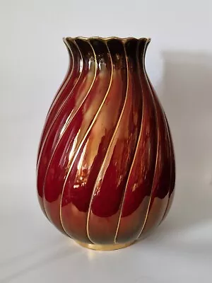 Buy Gorgeous Large Carlton Ware Rouge Royale Scalloped Tulip Shaped Vase 26 Cm • 32£