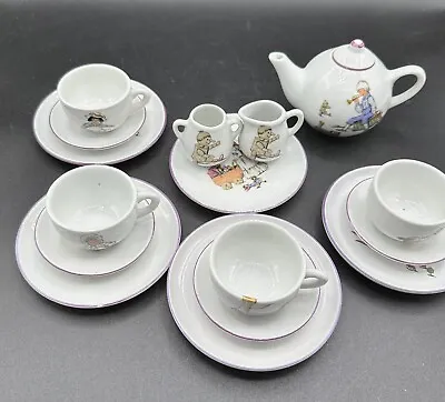 Buy Vintage Miniature Tea Set Children & Toys Purple Trim Collectors Or Doll Set • 45.54£