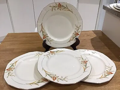 Buy 4 Rare Vintage Alfred Meakin “Wheatsheaf” Pattern Dinner Plates In VGC • 7.50£