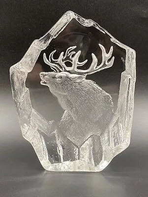Buy Mats Jonasson #3605 Signed Swedish Art Glass Crystal Lead Crystal Glass Elk 6.5  • 18.85£