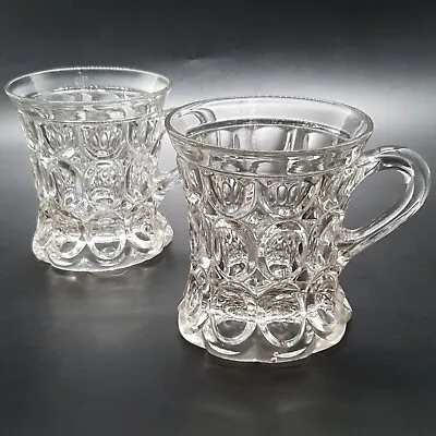 Buy X2 Antique 19th Century EAPG  Excelsior   Handled Tumblers Pressed Glass McKee • 26.95£