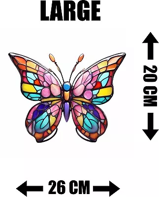 Buy Butterfly Decorative Stained Glass Effect Static Cling Window Sticker Colourful • 9.99£