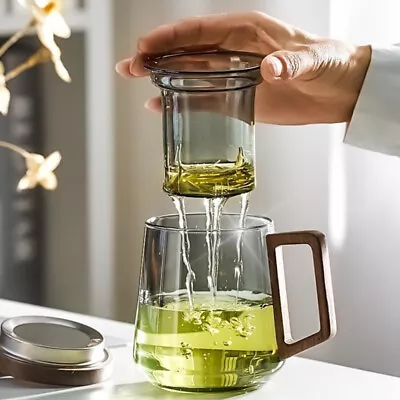 Buy Transparent Glass Teapot Kettle With Filter Infuser Lid Coffee Tea Pot 400-500ml • 16.13£