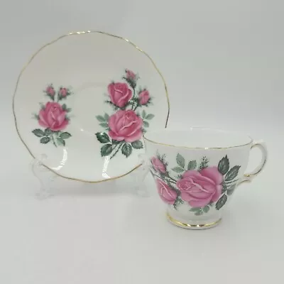 Buy Vintage Royal Vale Bone China Pink Rose Tea Cup & Saucer W/Gold Trim- England  • 14.55£