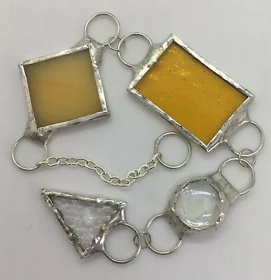 Buy F031 Stained Glass Suncatcher Hanging Pendant Drop 30cm Orange Clear • 10.50£