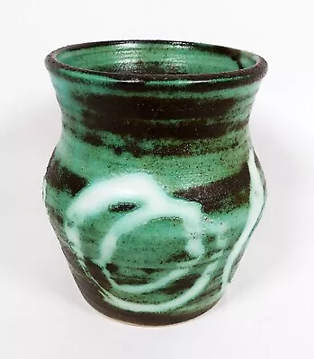 Buy Vintage Green Studio Textured Pottery Vase Stamped MK Keeler? • 7.99£