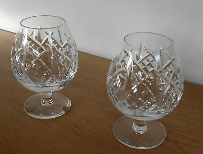 Buy 2 X Webb Corbett Crystal  Brandy Glasses (Crown Backstamp) - 11 Cm Tall - VGC • 12£