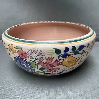 Buy POOLE Pottery Vintage Retro Large Floral Fruit Bowl Dolphin Mark Signed BN • 20£