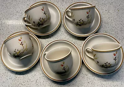 Buy 5 M&S Cups & Saucers Harvest Marks And Spencer Stoneware Vintage Retro • 14.99£