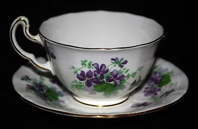 Buy Vintage Adderley Footed Tea Cup & Saucer ~ Violet Pattern Bone China ~ England  • 35.69£