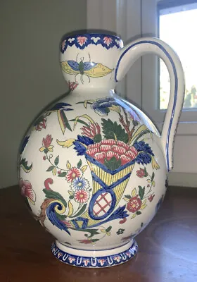 Buy Fine French Antique Gien Faïencerie Pottery Pitcher Cornucopia  Circa 1860-1871 • 188.61£