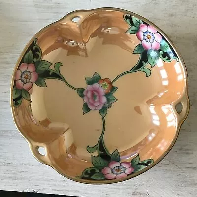 Buy Vintage 1930s? Noritake Lustre Ware Small Trinket Bowl Snack Dish Orange Floral • 7£