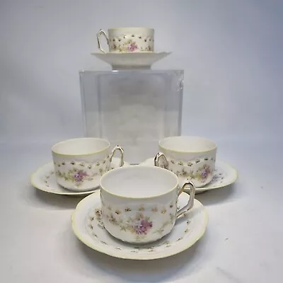 Buy B.R.C Fidelio Cups And Saucers Demitasse Fine China German Floral Design X 4 • 52.99£
