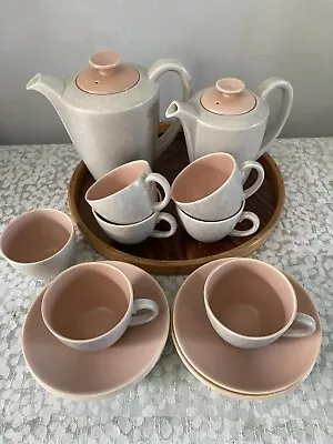 Buy Poole Pottery Twin Tone Peach Bloom And Seagull C97 ~ Coffee Set For 6 • 38£