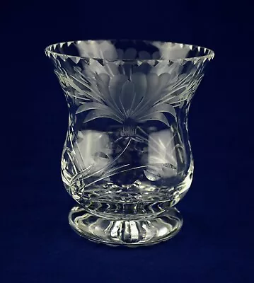 Buy Royal Brierley Crystal  HONEYSUCKLE  Round Posy Vase - 11.4cms (4-1/2″) Tall • 24.50£