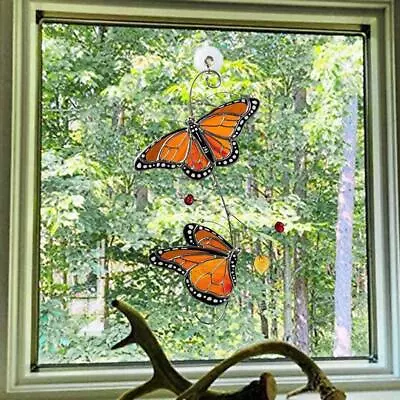 Buy Stained Glass Panel Modern -stained Window Hangers - Butterfly Suncacthers For • 14.96£