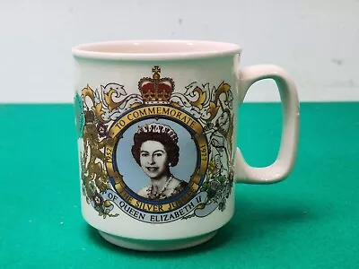Buy Vintage 1977 QEII 9 Cm Prince William Pottery Ceramic Silver Jubilee Mug • 1.99£