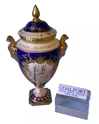 Buy Coalport Ltd Ed Rams Head Vase & Cover Queen Elisabeth Silve Jubilee Norman Lear • 175£