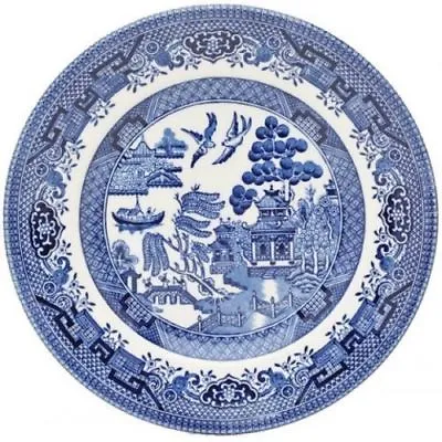 Buy Side Plate 20 Cm Churchill Willow Blue Tableware Dinnerware Plates Set Of 6 • 39.99£