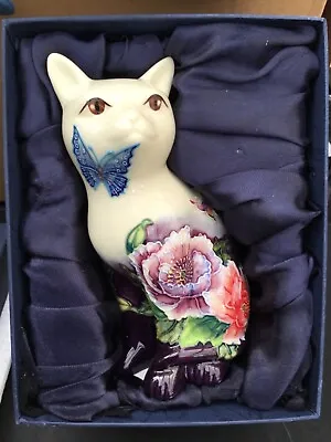 Buy Old Tupton Ware Floral & Butterfly Design Cat Figurine TW3004 • 20£