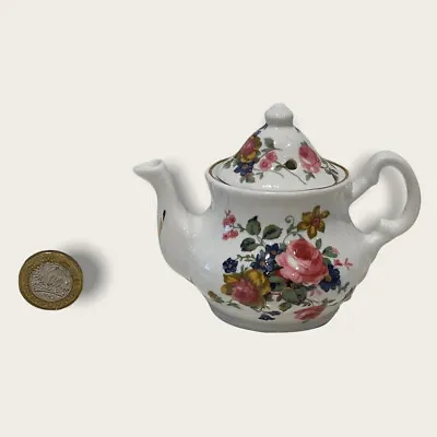 Buy Staffordshire Bone China Miniature Teapot Floral • 9.99£
