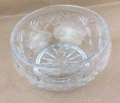 Buy Vintage Cut Crystal Glass Patterned Bowl Dish, Tableware, Serving, 10x7cm. VGC. • 10.99£