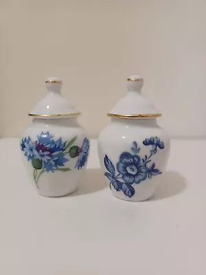 Buy Hammersley Bone China Miniature Flower Design Two Ginger Jars • 10£