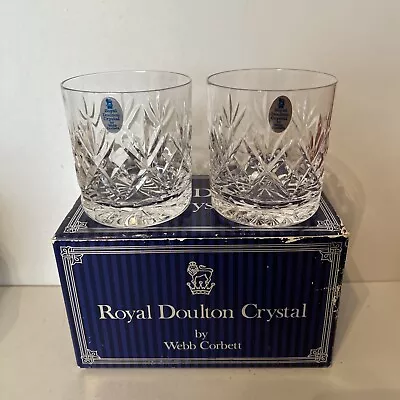 Buy Royal Doulton Crystal By Web Corbett Pair Of Whisky Glasses • 48£