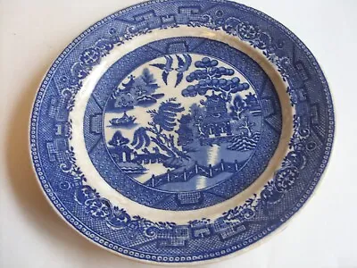 Buy Vintage China Plate 1910 Crown Pottery J.t. Longton   Willow  Pattern Blue White • 1.99£