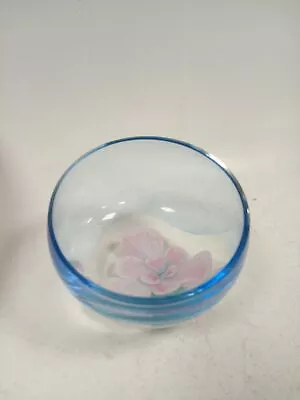 Buy Vintage Caithness Hand Blown Glass Bowl With Pink Flowered Design Pre Owned  • 6.99£