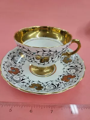 Buy Vintage White Rosina Bone China Tea Cup & Saucer Set Made In England • 14.37£