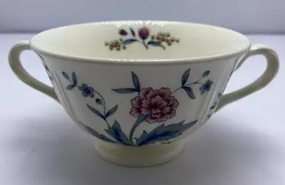 Buy Wedgwood Williamsburg Potpourri NK510 Double-Handle Footed Cream Soup Bowl • 27.01£