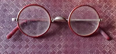 Buy Antique Red Metal Framed Spectacles 1930s / 40s • 45£