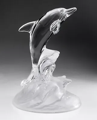 Buy Cristal D'Arques Dolphin Lead Crystal Glass Breaching, France Sculpture Ornament • 22.60£