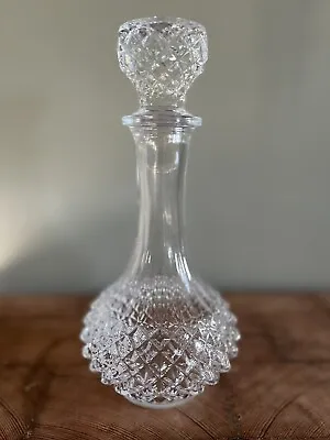Buy Vintage Cut Glass Crystal Decanter With Stopper Stunning Piece • 15£