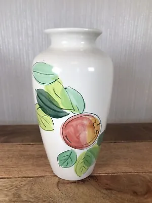 Buy Vintage Poole Pottery Fruit Apple Pattern Vase 20cm High • 14.50£