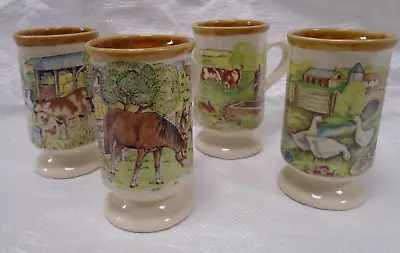 Buy Presingoll Pottery Made In Cornwall, Set Of 4 Mugs, Decorative Design #1061 • 15.99£