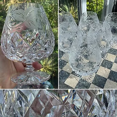 Buy X Large 20oz CRYSTAL ENGRAVE GRAPEVINE BRANDY GLASS BRIERLEY HILL CUT GLASS 5.5” • 75£