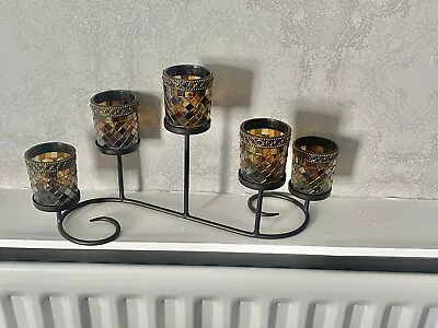 Buy Partylite Tiffany Style Global Fusion Candle Holder Centrepiece Mosaic Glass • 12£