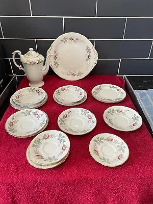 Buy Paragon Bridal Rose 1 Coffee Pot, 1Cake Plate, 16 Saucers, 18 Pieces Total • 29.99£