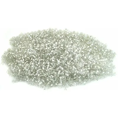 Buy 50g Clear White Silver Lined Seed Beads Glass 2mm Size 11/0 J04186XA • 3.59£