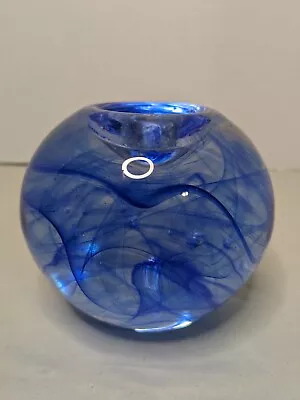 Buy Kosta Boda Art Glass Blue Swirl Bubble Tea Light Votive Candle Holder  • 18.90£