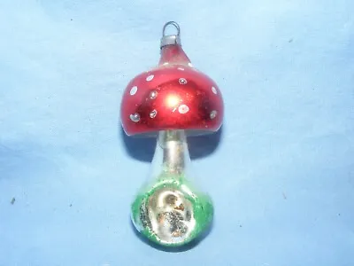 Buy Vintage Christmas Tree Glass Figural Decoration Toadstool Bauble Antique • 45£
