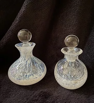 Buy Pair Of Stunning Caithness Crystal White & Clear Glass Perfume Scent Bottles • 12£