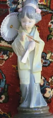 Buy Amazing Lladro Porcelain Figurine Japanese Asian Geisha Girl & Parasol Umbrella • 171.29£