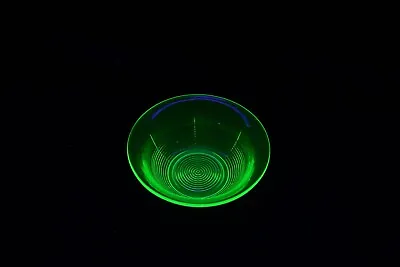 Buy A Vintage Uranium / Vaseline Glass Small Round Bowl Showing Uv Fluorescence • 6.83£