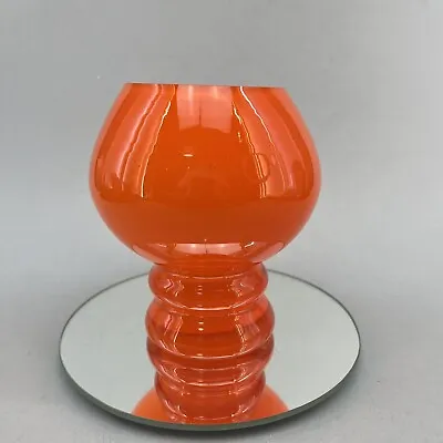 Buy Vintage 4.5” Orange Modernist Cased Glass Vase Danish Modern Scandinavian Style • 43.43£
