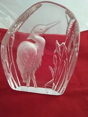 Buy Stunning Vintage Wedgwood Lead Crystal Paperweight With Heron Design • 25£
